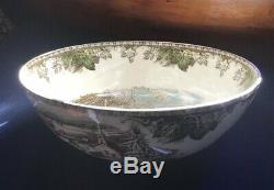 Vintage Friendly Village Johnson Brothers Huge 12 Salad Or Punch Bowl Rare