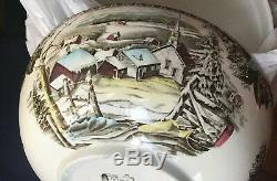 Vintage Friendly Village Johnson Brothers Huge 12 Salad Or Punch Bowl Rare