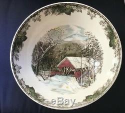 Vintage Friendly Village Johnson Brothers Huge 12 Salad Or Punch Bowl Rare