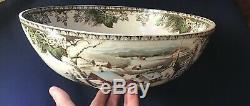 Vintage Friendly Village Johnson Brothers Huge 12 Salad Or Punch Bowl Rare