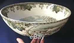 Vintage Friendly Village Johnson Brothers Huge 12 Salad Or Punch Bowl Rare