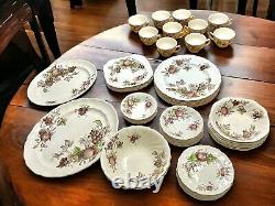 Vintage Hand Engraved 52pc China Set 1970's Johnson Bros England Harvest Time