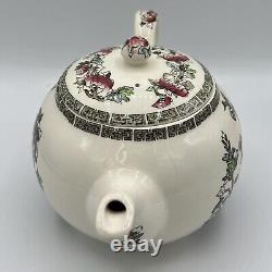 Vintage Indian Tree Johnson Bros. England Teapot Green Key Cream Off White