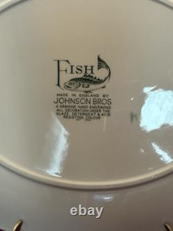 Vintage JOHNSON BROTHERS 16 Fish Cream Design #5 Pattern Platter