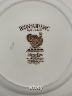 Vintage JOHNSON BROTHERS BARNYARD KING 4 Turkey Dinner Plates