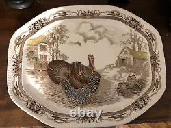 Vintage JOHNSON BROTHERS BARNYARD KING TURKEY SERVING PLATTER HUGE