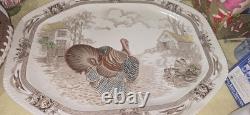 Vintage JOHNSON BROTHERS Barnyard King Large Platter England Turkey Thanksgiving
