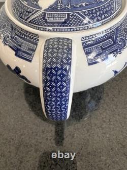 Vintage Johnson Bros. Blue Willow Large Teapot & Lid England 2nd