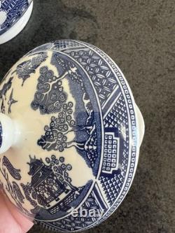 Vintage Johnson Bros. Blue Willow Large Teapot & Lid England 2nd