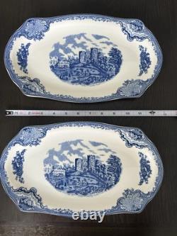 Vintage Johnson Bros. Blue and White a set of 2 Platter. NEW, NOT USED