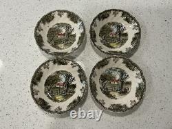 Vintage Johnson Bros England FRIENDLY VILLAGE 20 Piece Dinnerware Set For 4