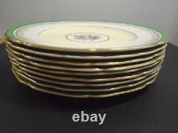 Vintage Johnson Bros. England Pareek Green Gold Dinner Plate Jb438 Lot Of 9