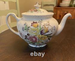 Vintage Johnson Bros England Windsor Ware Garden Bouquet Tea Pot and Lid