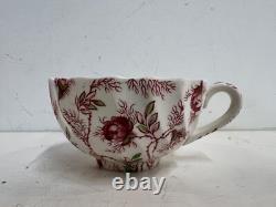 Vintage Johnson Bros. English Porcelain Rosebud Chintz Set of 14 Cups&Saucers
