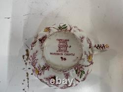 Vintage Johnson Bros. English Porcelain Rosebud Chintz Set of 14 Cups&Saucers