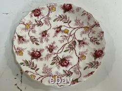 Vintage Johnson Bros. English Porcelain Rosebud Chintz Set of 14 Cups&Saucers