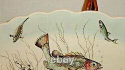 Vintage Johnson Bros FISH 20 x 11.25 Cream Color Oval Scalloped Platter