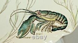 Vintage Johnson Bros FISH 20 x 11.25 Cream Color Oval Scalloped Platter