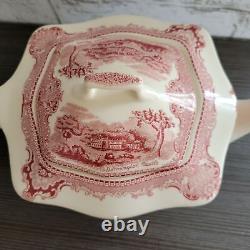 Vintage Johnson Bros Farmham Castle in 1792 Red & Cream Made in England