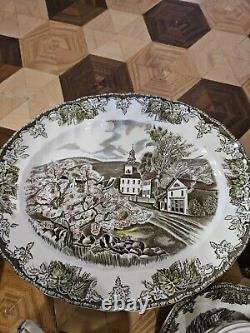 Vintage Johnson Bros Friendly Village 36 Piece Sauce, Cereal & Dinner Plates