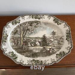 Vintage Johnson Bros Friendly Village Pattern Large 20x16 Platter