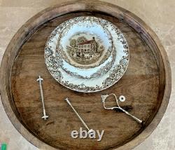 Vintage Johnson Bros Heritage Hall 3-Tiered Fruit Dip Stand Ironstone England