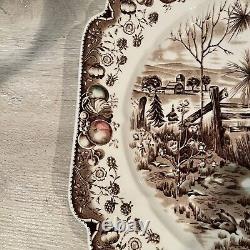 Vintage Johnson Bros His Majesty England Thanksgiving Dinner Serving Plate Huge