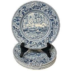 Vintage Johnson Bros Historic America Blue California Sacramento Salad Plates 6