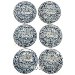 Vintage Johnson Bros Historic America Blue California Sacramento Salad Plates 6