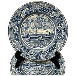 Vintage Johnson Bros Historic America Blue California Sacramento Salad Plates 6