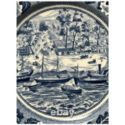 Vintage Johnson Bros Historic America Blue California Sacramento Salad Plates 6