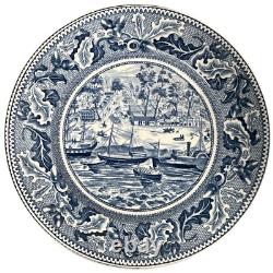 Vintage Johnson Bros Historic America Blue California Sacramento Salad Plates 6