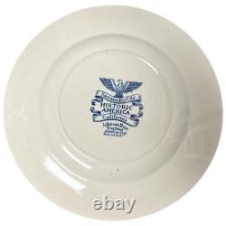 Vintage Johnson Bros Historic America Blue California Sacramento Salad Plates 6