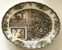 Vintage Johnson Bros Merry Christmas Friendly Village Large Platter Serving Tray