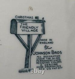 Vintage Johnson Bros Merry Christmas Friendly Village Large Platter Serving Tray