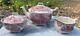 Vintage Johnson Bros Old Britain Castles Pink 5 Piece Tea Pot Set Sugar Creamer