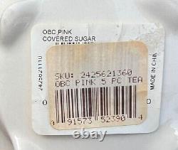 Vintage Johnson Bros Old Britain Castles Pink 5 Piece Tea Pot Set Sugar Creamer