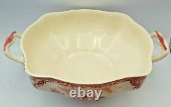 Vintage Johnson Bros. Old Britain Castles Soup Tureen Red Transferware Large