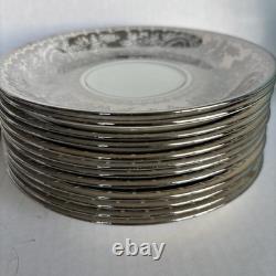 Vintage Johnson Bros. Pareek silver china lot saucers teapot and bowls. Read