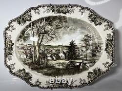 Vintage Johnson Bros The Friendly Village 20 Turkey Platter WithHanging Hardware