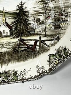 Vintage Johnson Bros The Friendly Village 20 Turkey Platter WithHanging Hardware