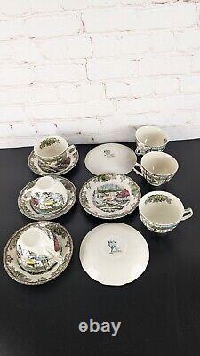 Vintage Johnson Bros The friendly Village Sugar Maples 23 pc Tea Set England EUC