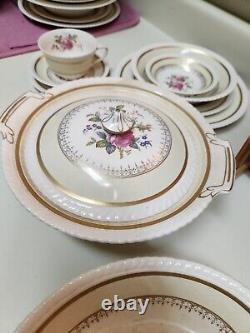Vintage Johnson Bros WINDSOR WARE Floral Bouquet 1930s Full Set 51 Pieces