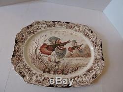 Vintage Johnson Bros Wild Turkeys Turkey Platter Windsor Ware England Hand Engr