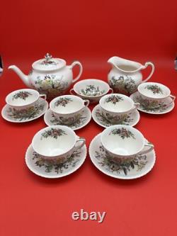 Vintage Johnson Bros Windsor Ware Garden Bouquet Tea SET WithCream & Sugar England Vintage Johnson Bros Windsor Ware Garden Bouquet Tea SET WithCream & Sugar England