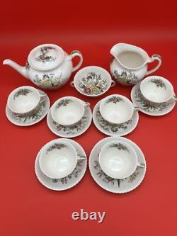 Vintage Johnson Bros Windsor Ware Garden Bouquet Tea SET WithCream & Sugar England