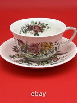 Vintage Johnson Bros Windsor Ware Garden Bouquet Tea SET WithCream & Sugar England