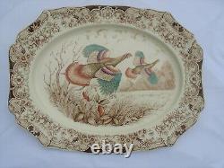 Vintage Johnson Bros Windsor Ware Wild Turkeys Huge 20 Meat Platter Excellent