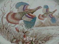 Vintage Johnson Bros Windsor Ware Wild Turkeys Huge 20 Meat Platter Excellent