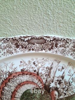 Vintage Johnson Bros Windsor Ware Wild Turkeys Large Turkey Platter 20X16